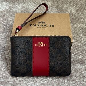 Coach Red and Black Wristlet